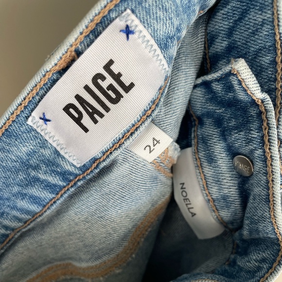 PAIGE Noella Maternity Straight Leg Jean - Liza Medium/Light Wash - Size 24 - Picture 6 of 15